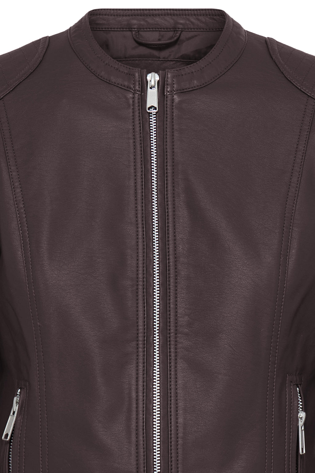 B.Young Acom Faux Leather Biker Jacket - Chocolate