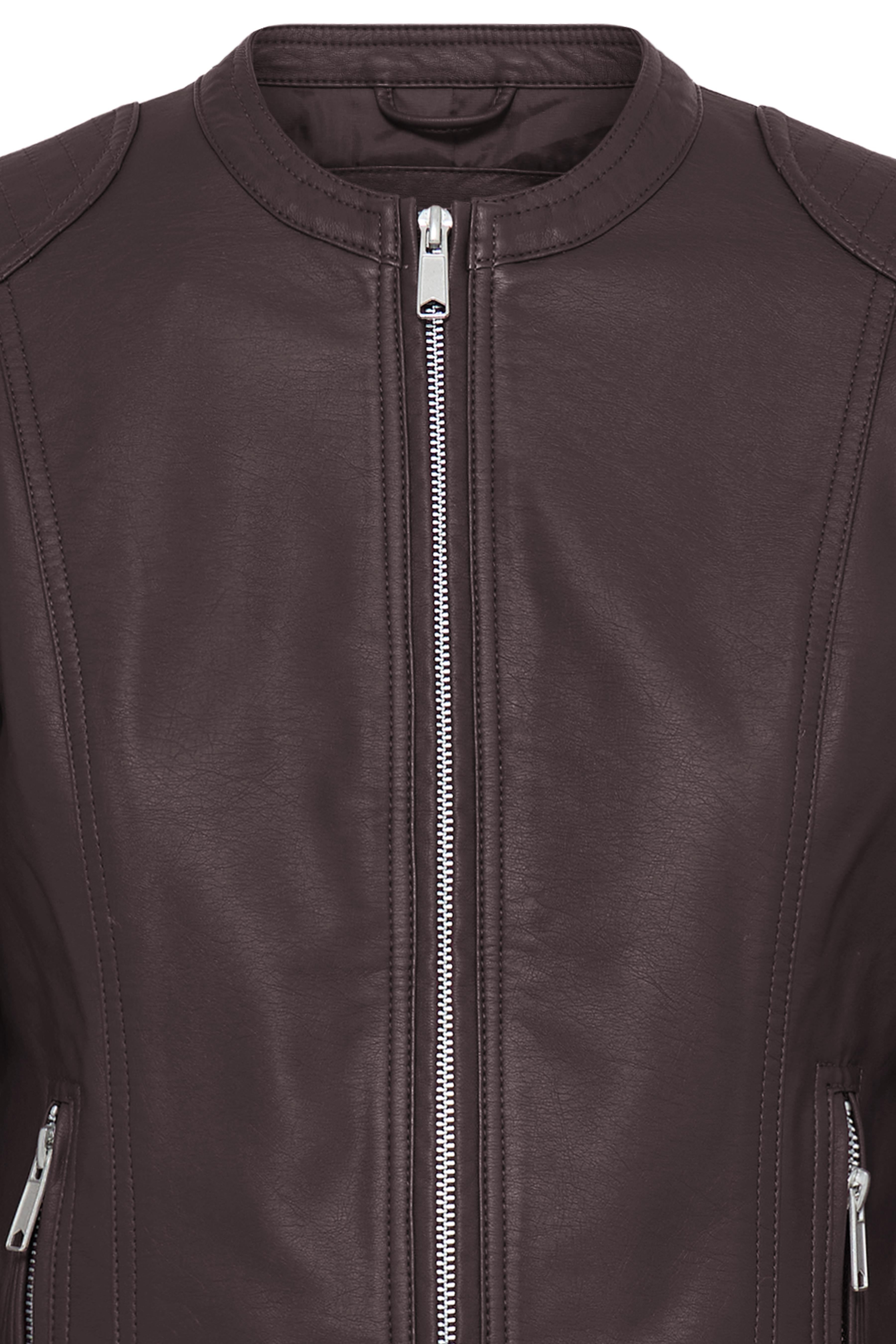 B.Young Acom Faux Leather Biker Jacket - Chocolate