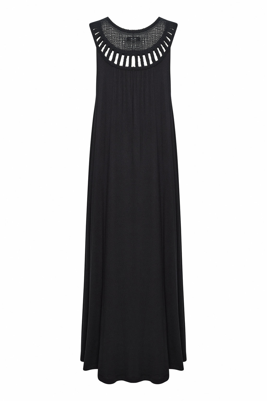 B.Young Pipa Crochet Neck Sleeveless Maxi Dress