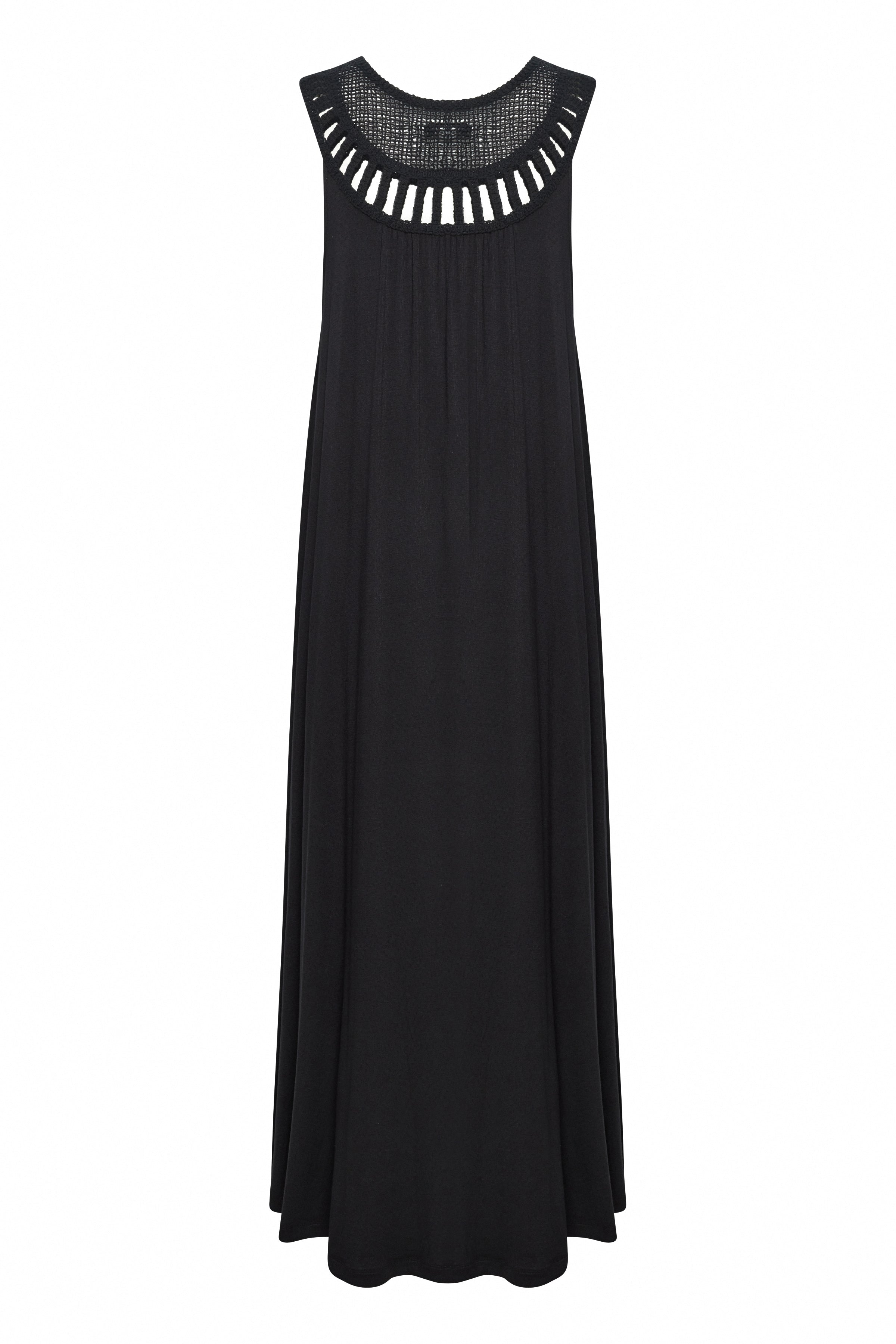 B.Young Pipa Crochet Neck Sleeveless Maxi Dress