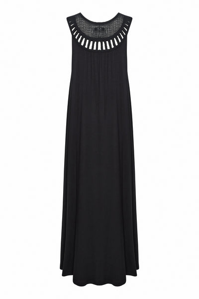 B.Young Pipa Crochet Neck Sleeveless Maxi Dress