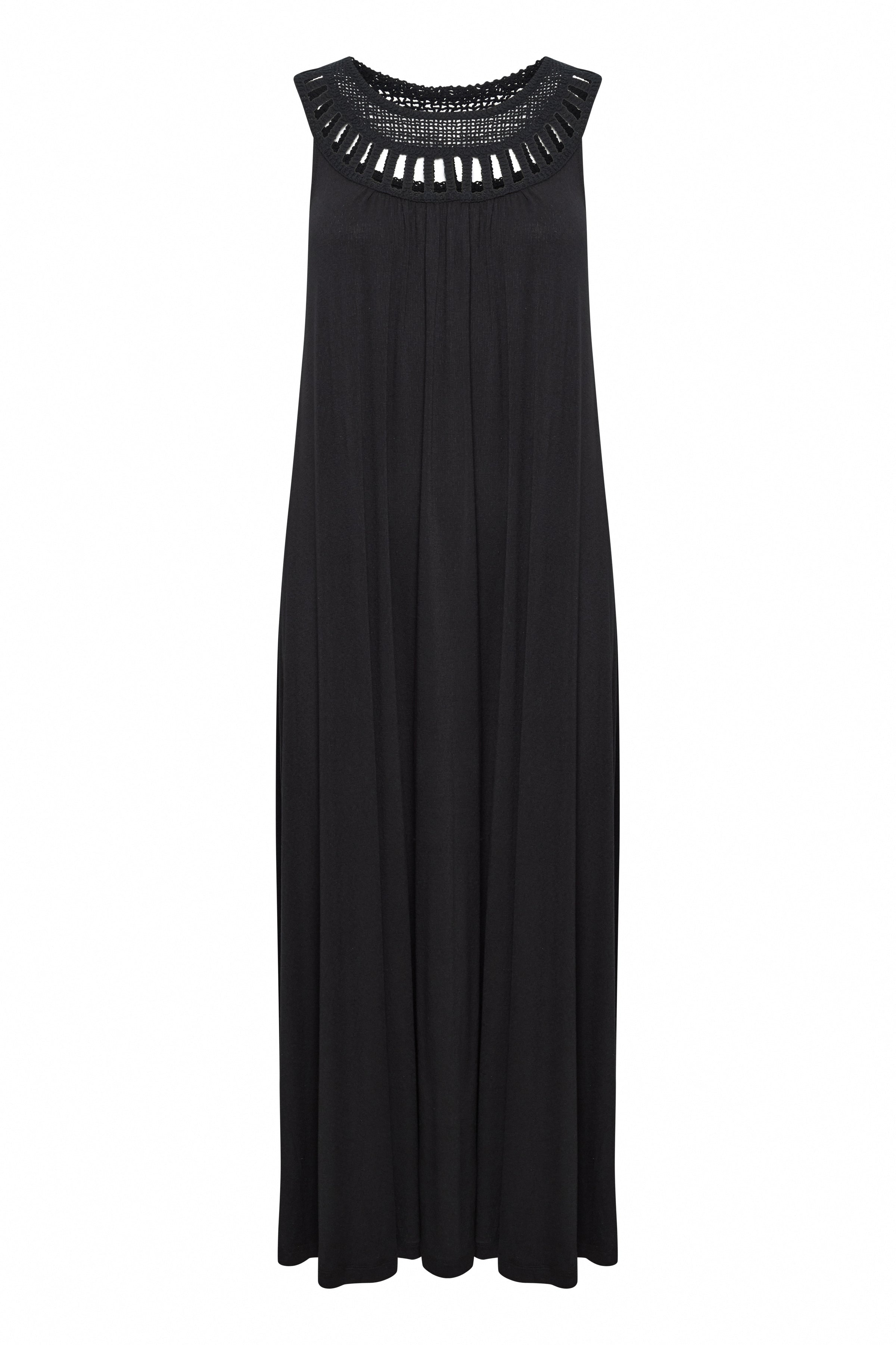 B.Young Pipa Crochet Neck Sleeveless Maxi Dress