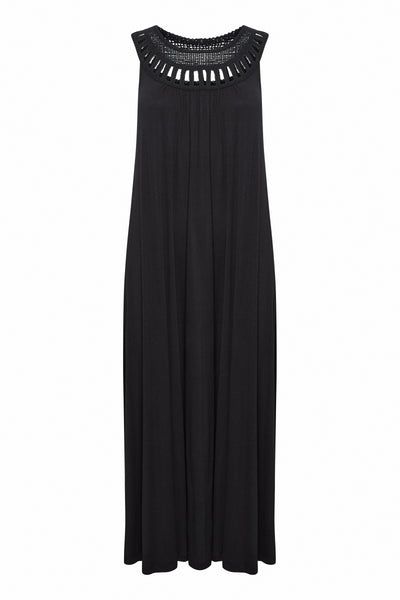 B.Young Pipa Crochet Neck Sleeveless Maxi Dress