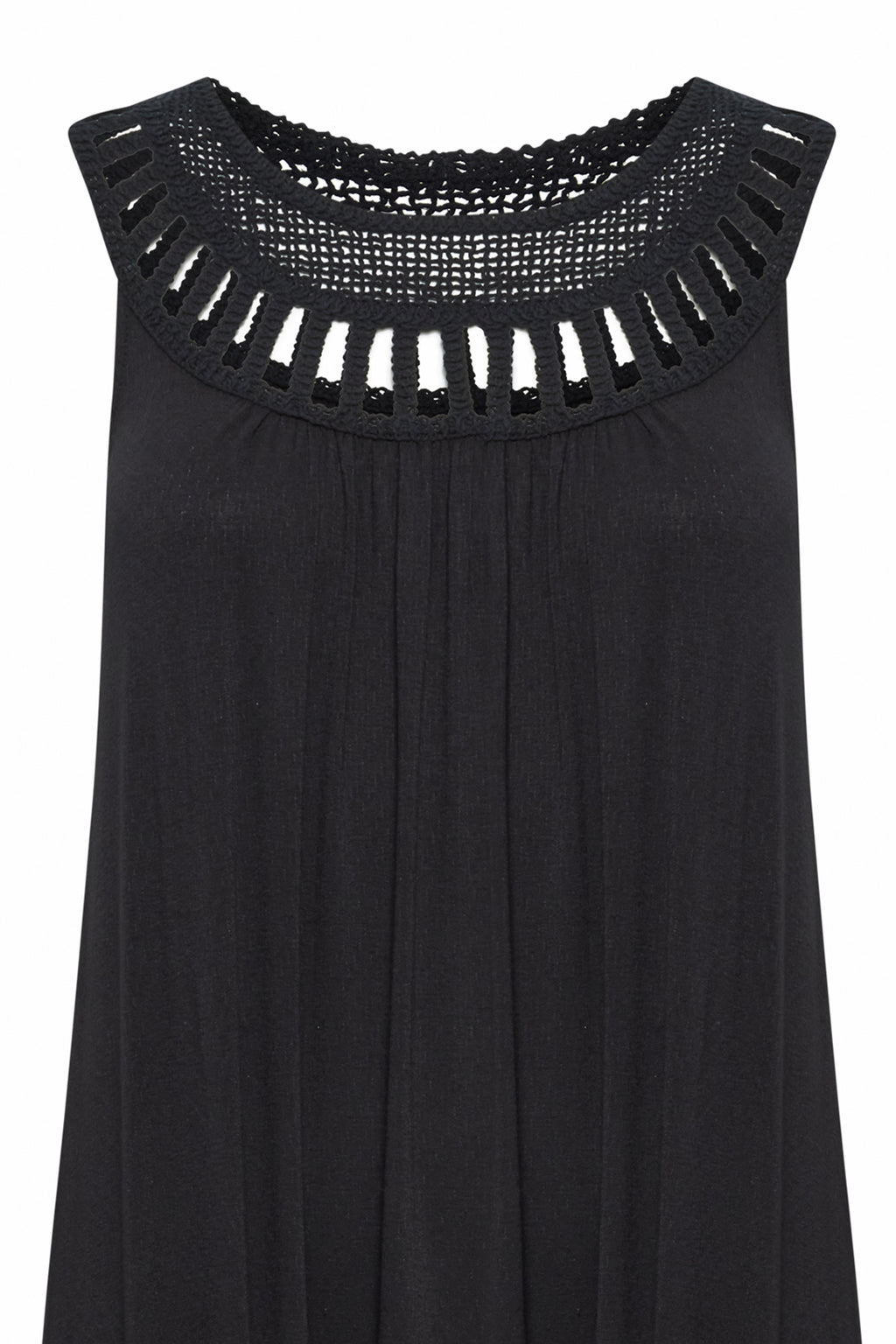 B.Young Pipa Crochet Neck Sleeveless Maxi Dress