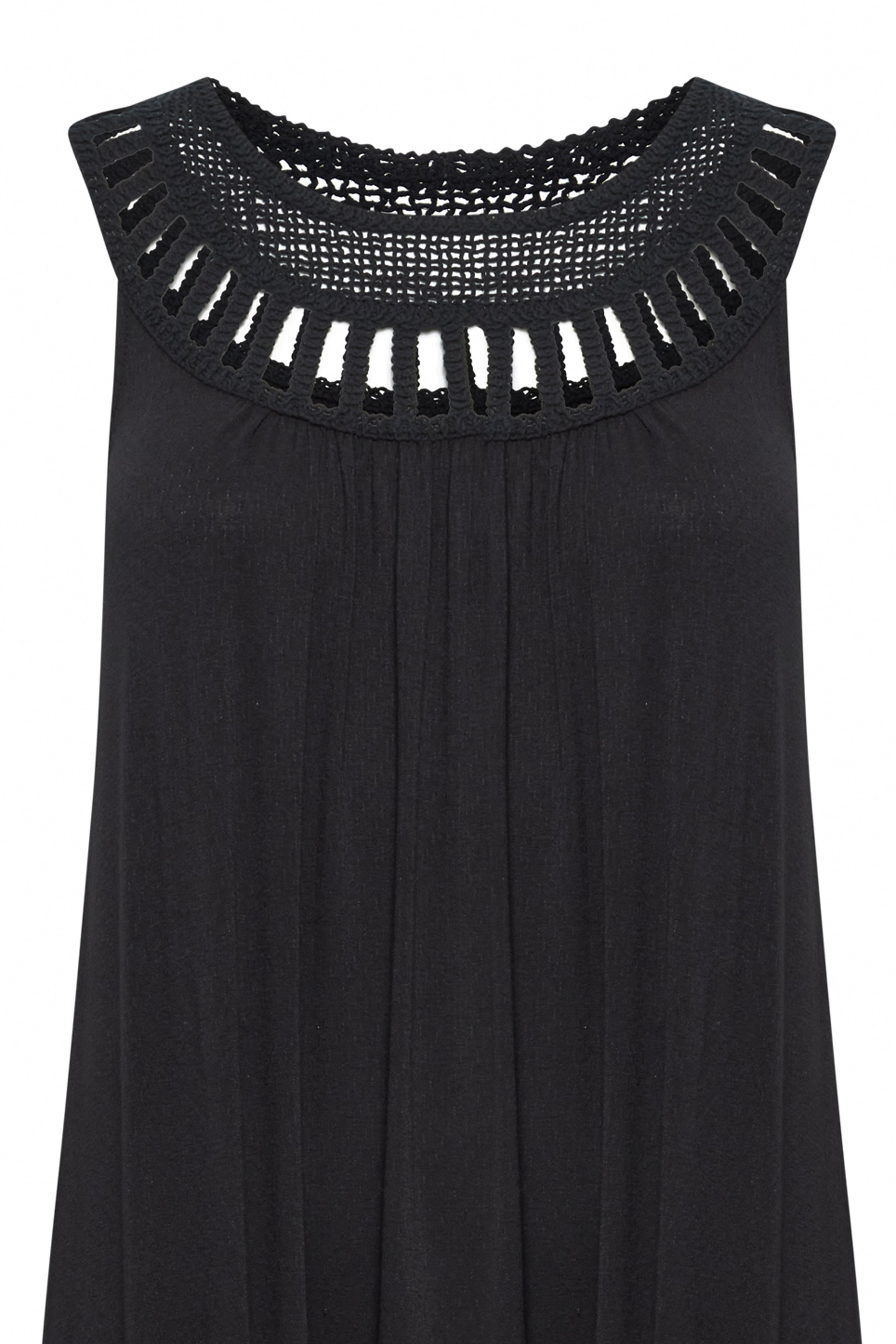 B.Young Pipa Crochet Neck Sleeveless Maxi Dress