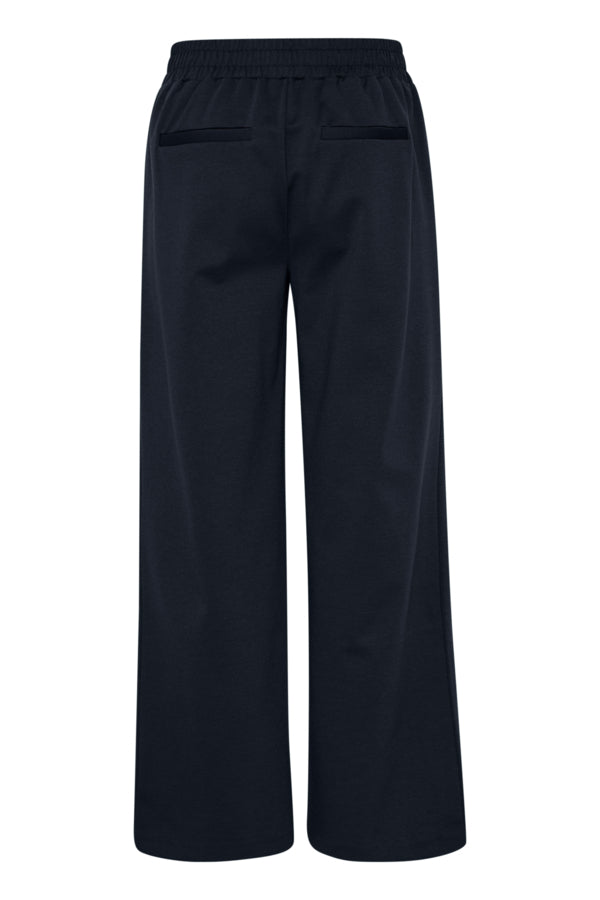 B.Young RIZETTA Wide Short Leg Trousers – Navy