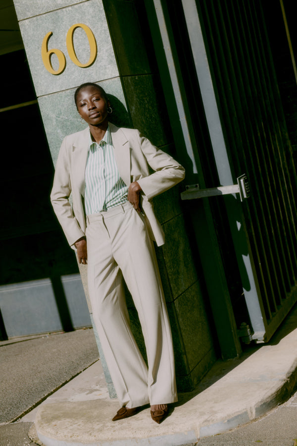 B.Young Hetila Green Stripe Shirt