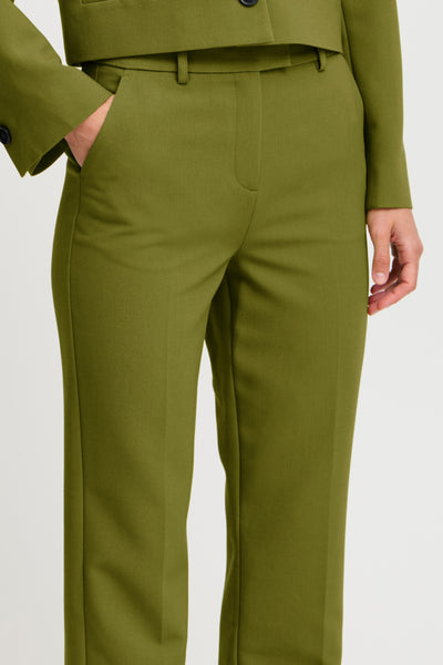 B.Young Denoa Slim Leg Trousers - Green