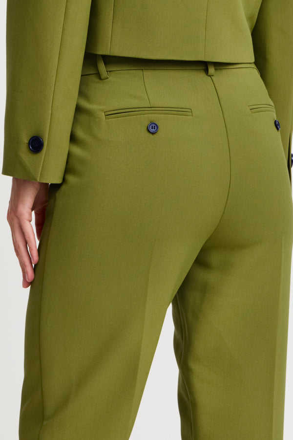 B.Young Denoa Slim Leg Trousers - Green