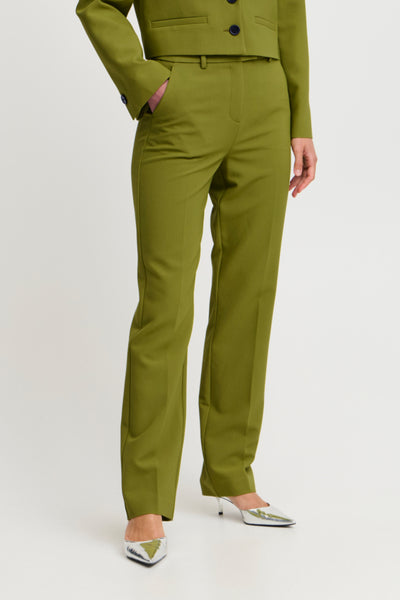 B.Young Denoa Slim Leg Trousers - Green