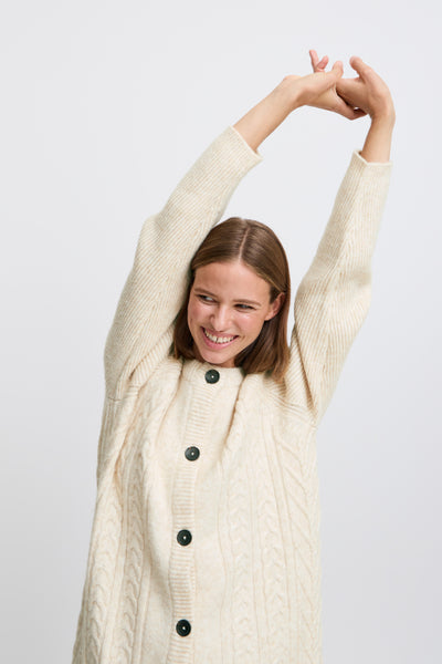 B.Young Nello Cable Knit Cardigan Dress