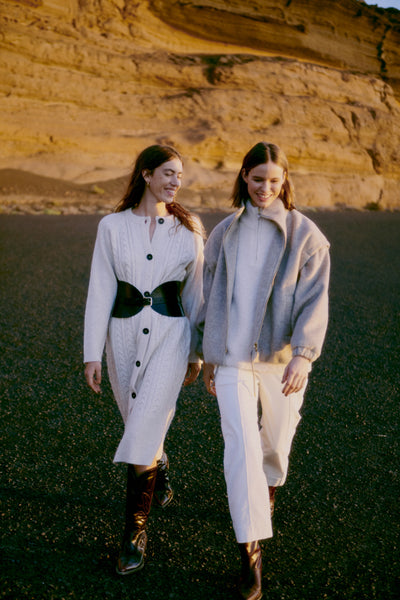 B.Young Nello Cable Knit Cardigan Dress