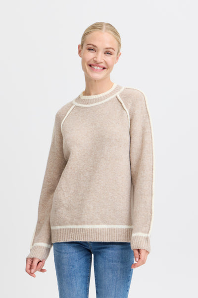 B.Young Ninna Contrast Piping High Neck Jumper