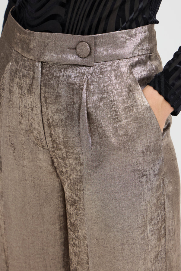 B.Young Dalona Wide Leg Metallic Trousers