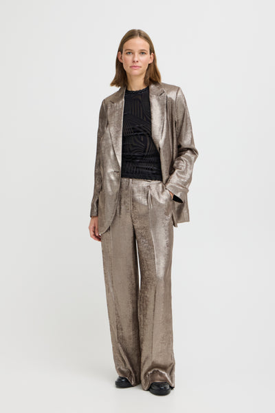 B.Young Dalona Wide Leg Metallic Trousers