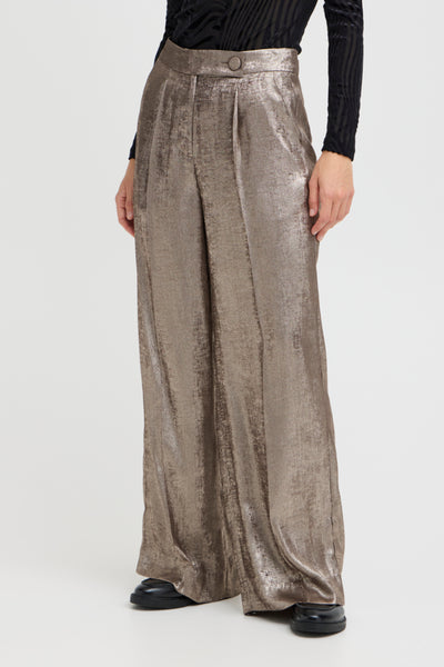 B.Young Dalona Wide Leg Metallic Trousers