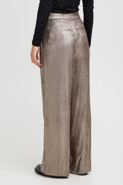 B.Young Dalona Wide Leg Metallic Trousers