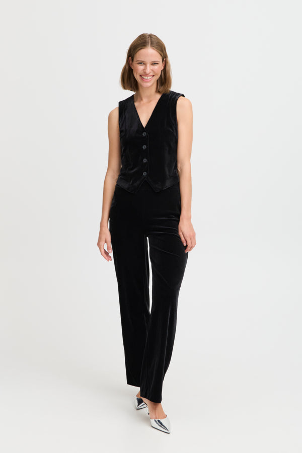 B.Young Perlina Velvet Straight Leg Trousers