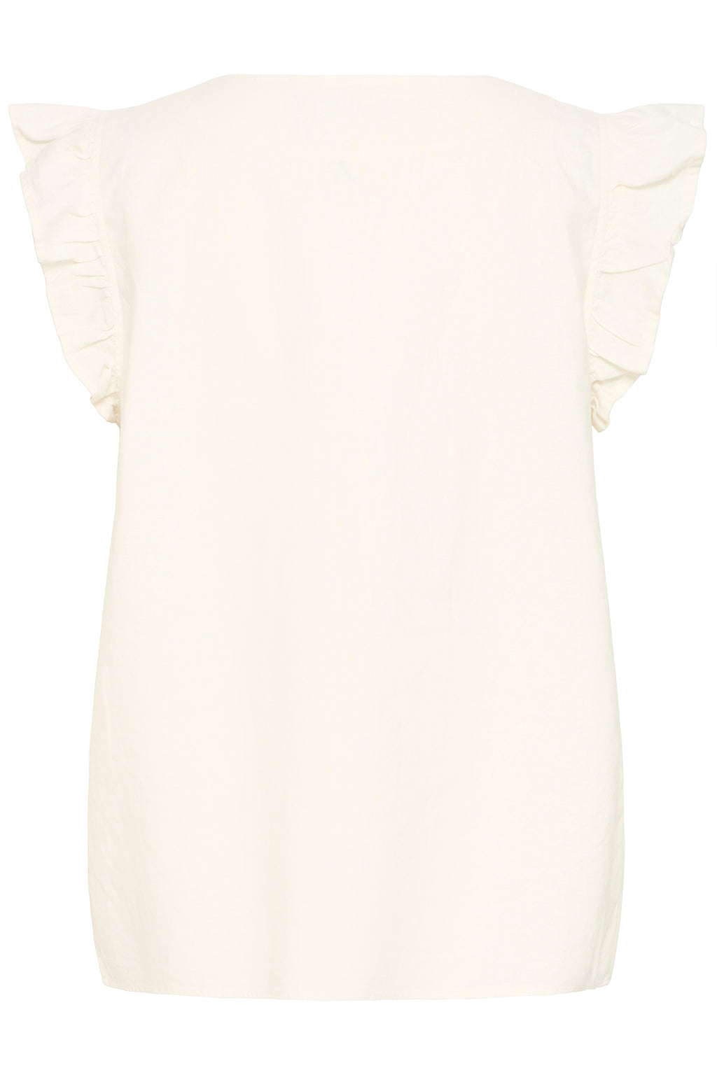B.Young Falakka Ruffle Sleeve Button Front Blouse - Cream