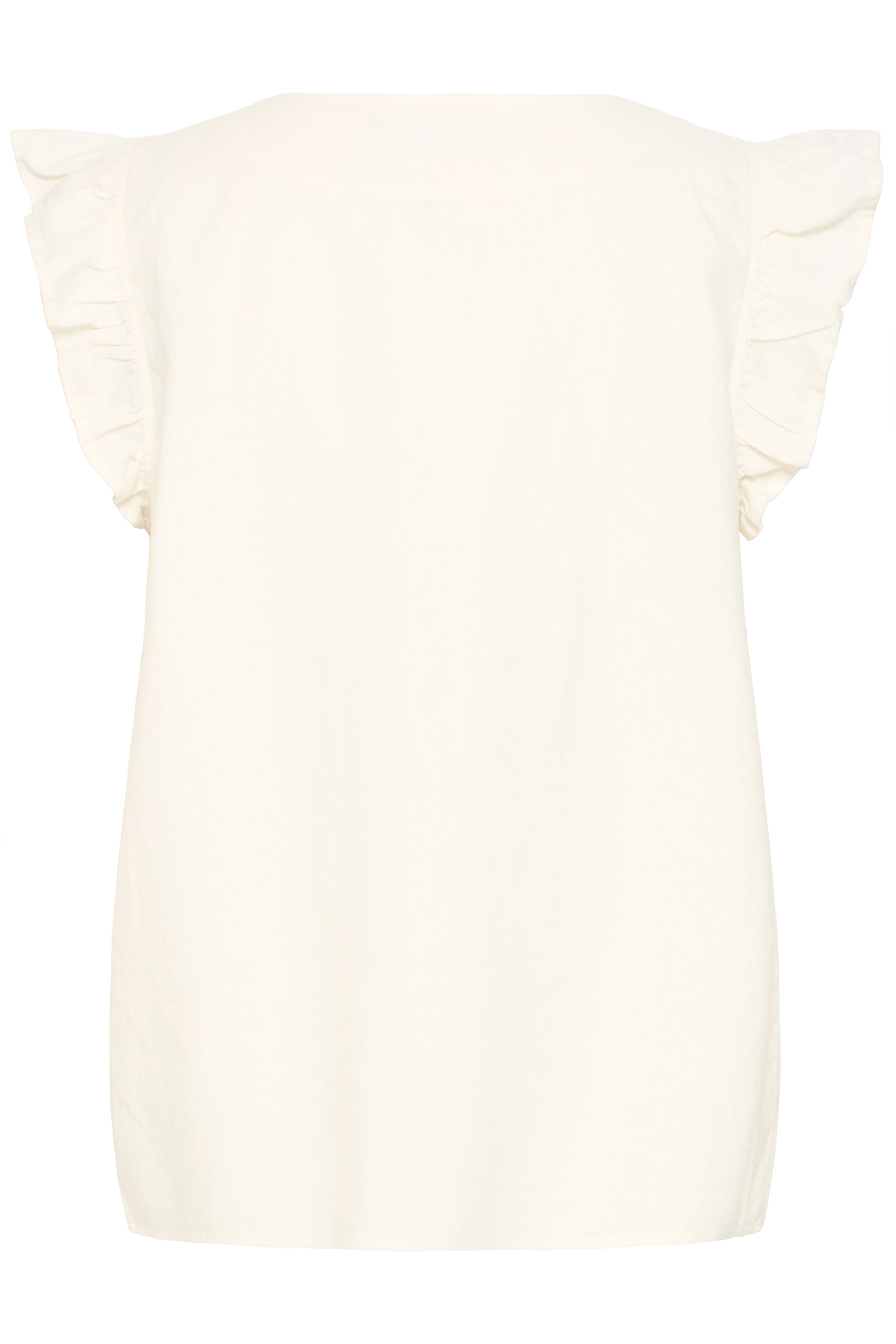 B.Young Falakka Ruffle Sleeve Button Front Blouse - Cream