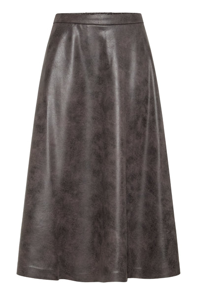 B.Young Dimion Faux Leather Midi Skirt