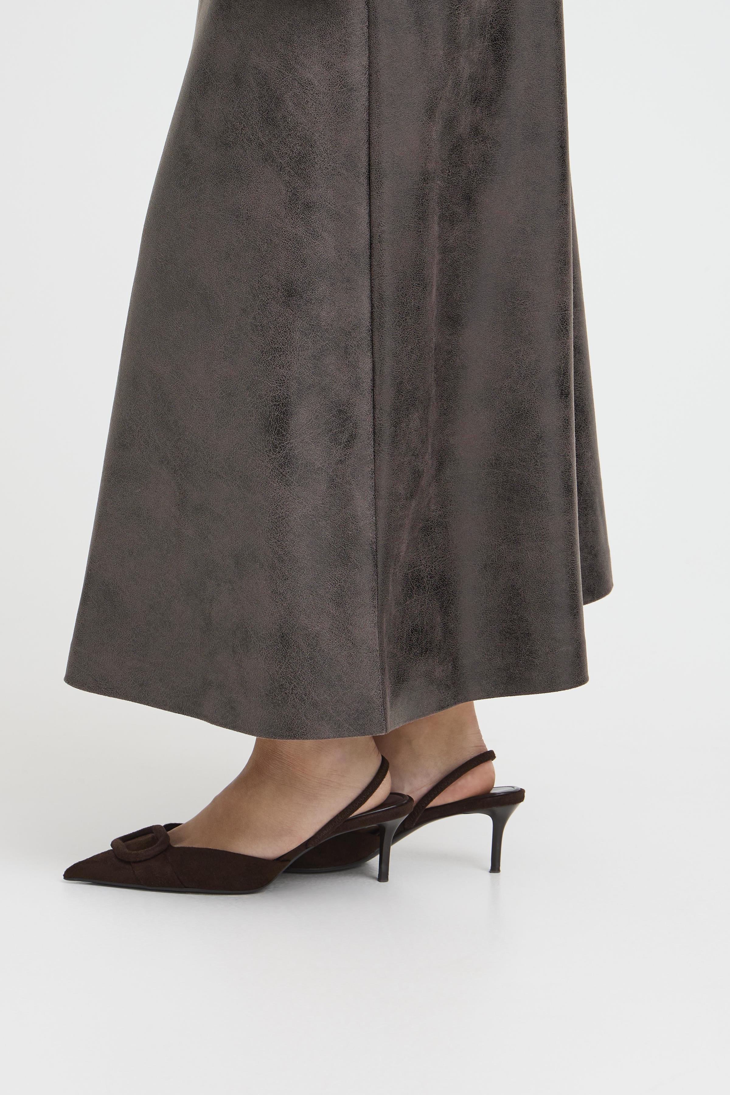 B.Young Dimion Faux Leather Midi Skirt