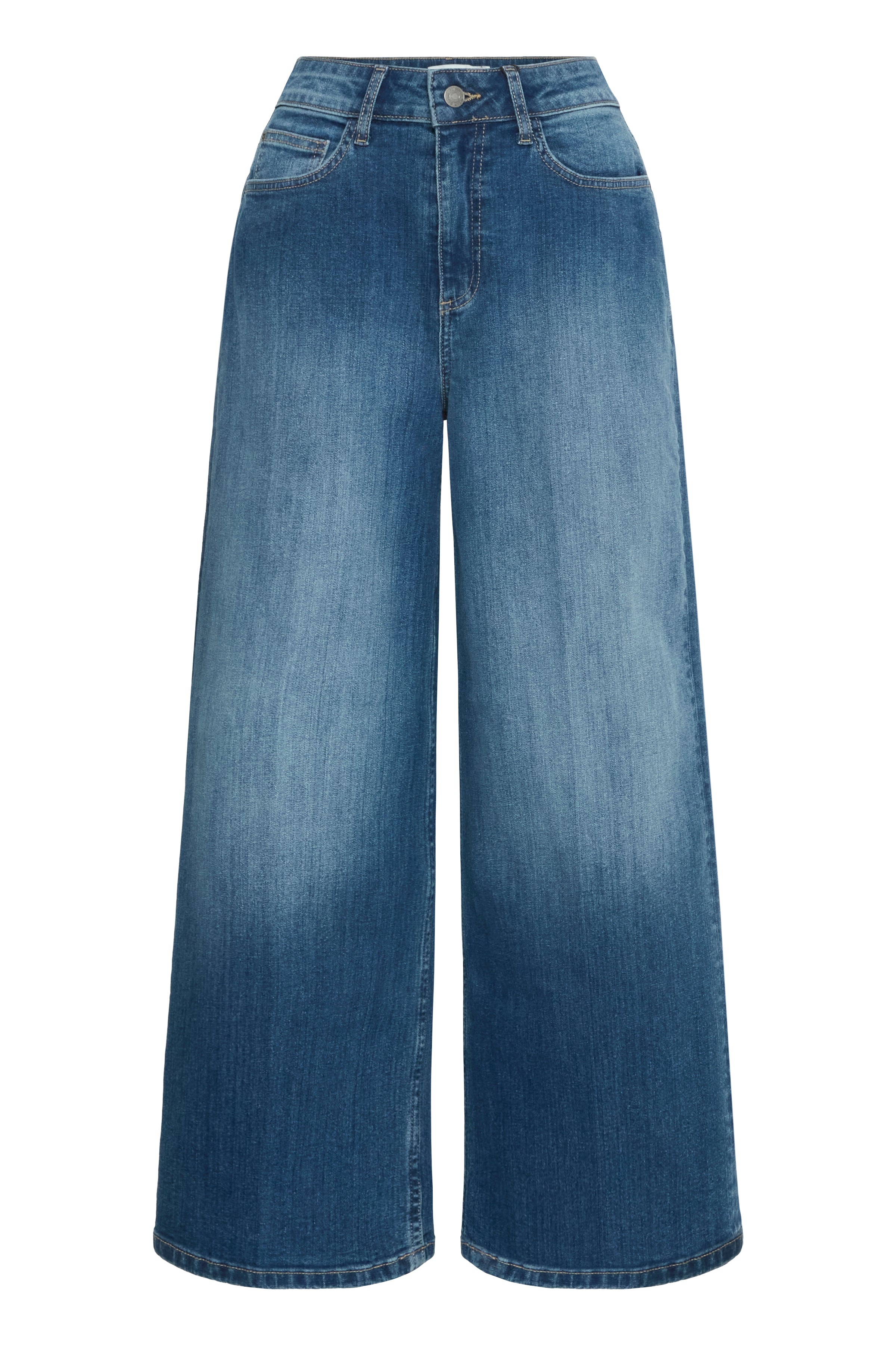 B.Young Komma Embroidered Pocket Wide Leg Jeans