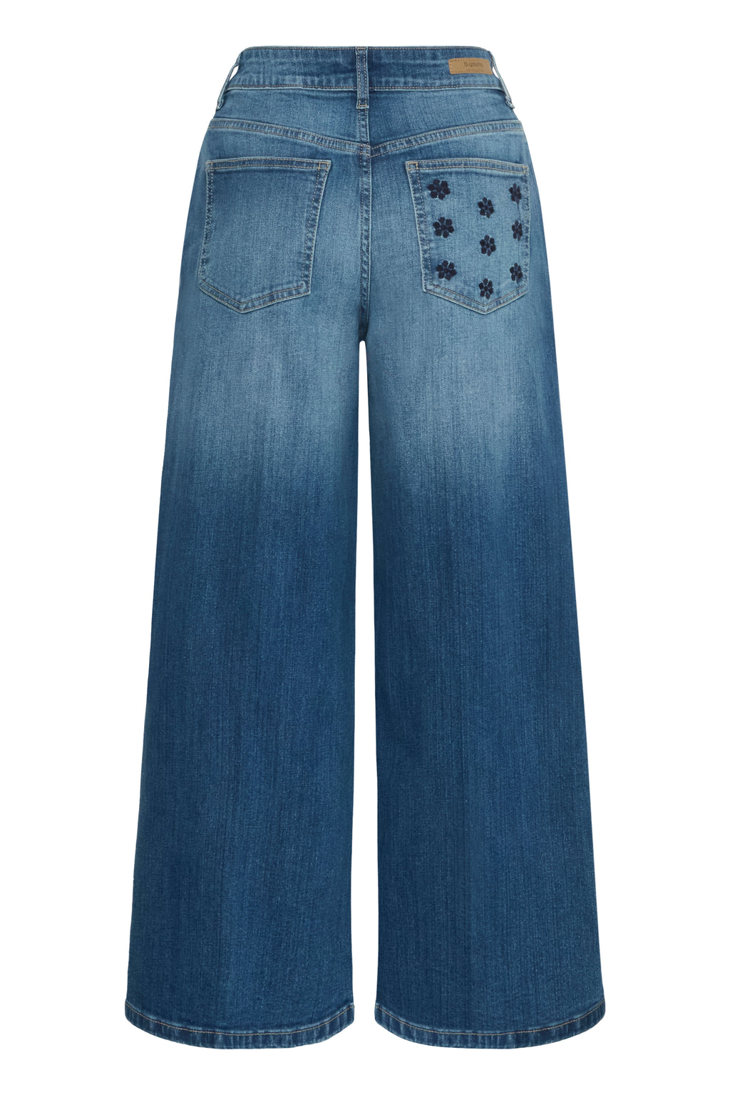 B.Young Komma Embroidered Pocket Wide Leg Jeans