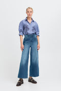 B.Young Komma Embroidered Pocket Wide Leg Jeans