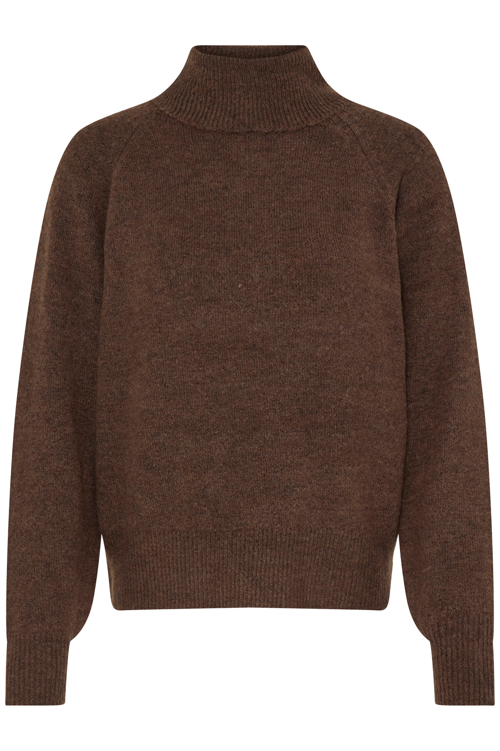 B.Young Monna Roll Neck Jumper - Brown Melange