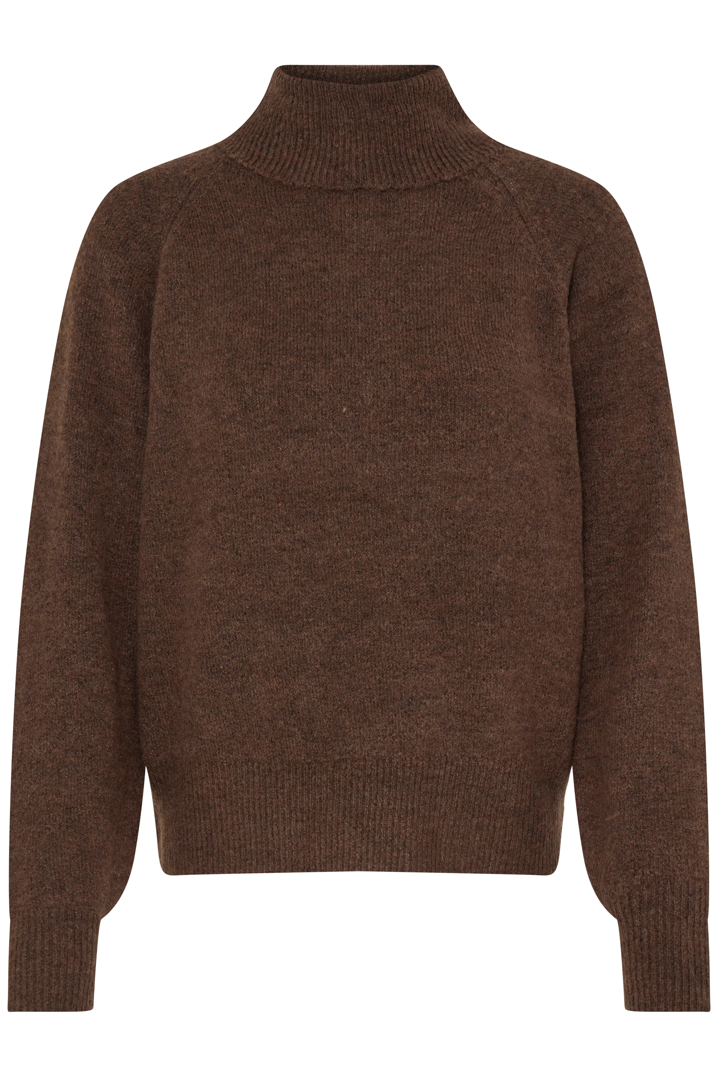 B.Young Monna Roll Neck Jumper - Brown Melange