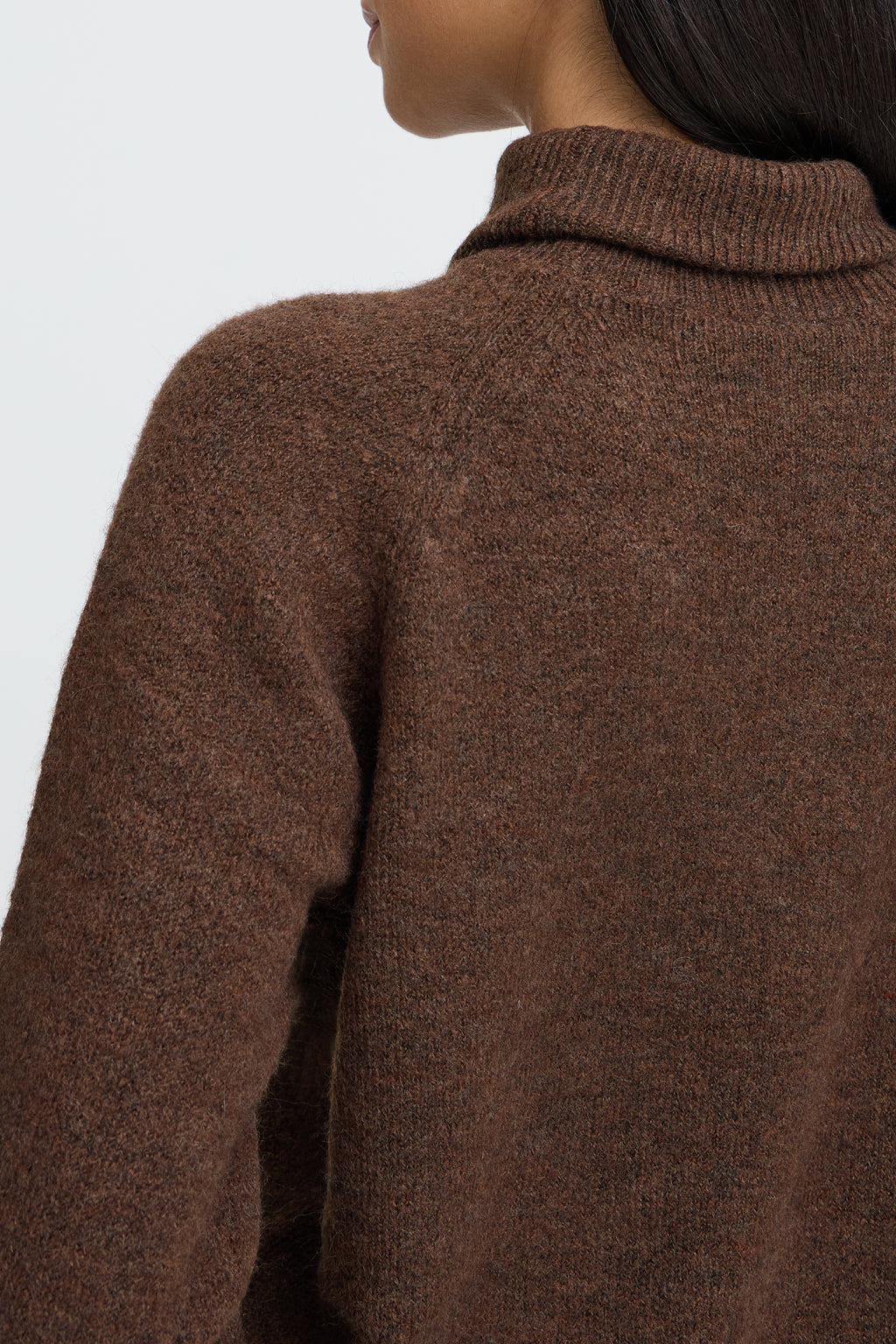 B.Young Monna Roll Neck Jumper - Brown Melange