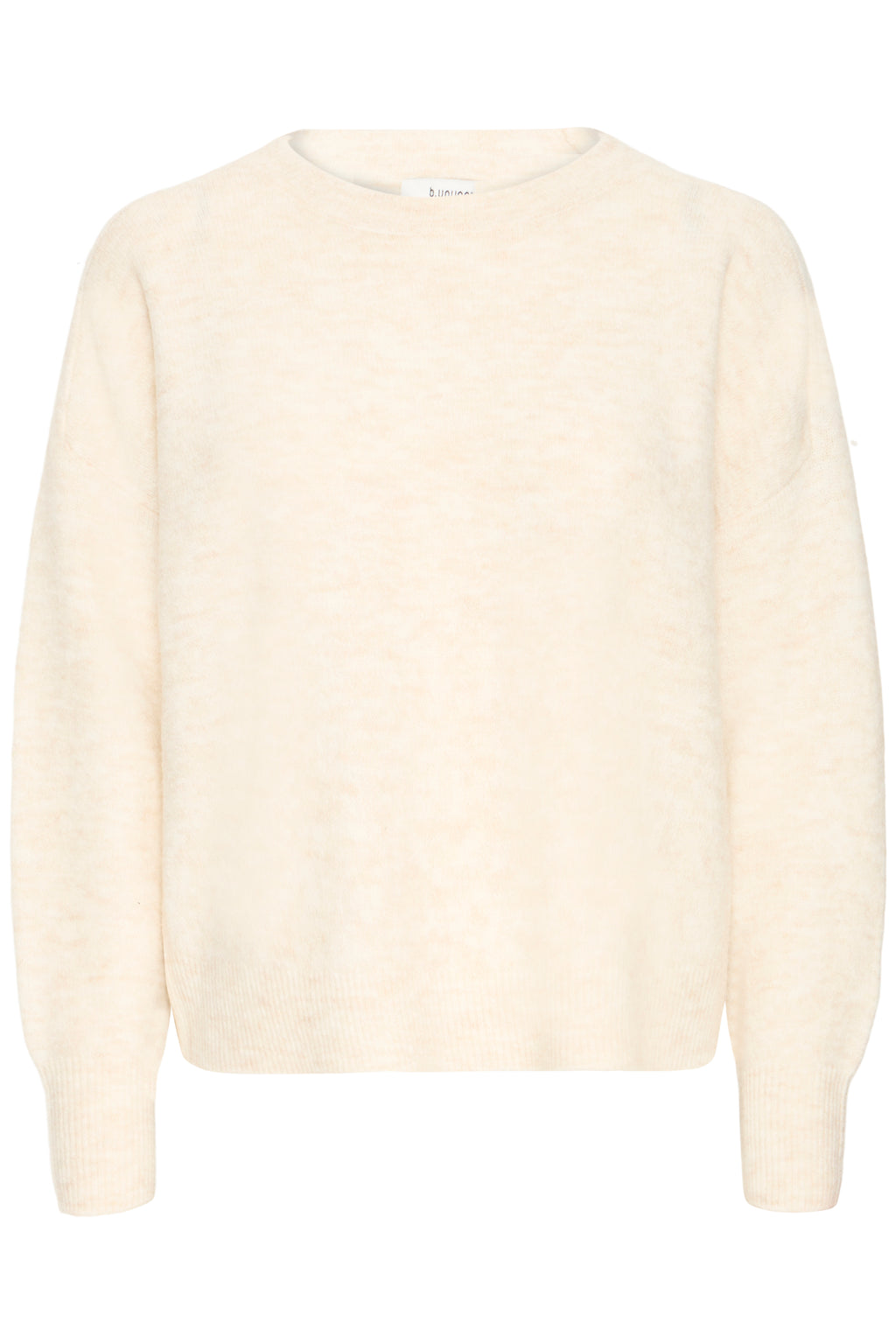B.Young Monna Round Neck Soft Jumper- Cream Melange