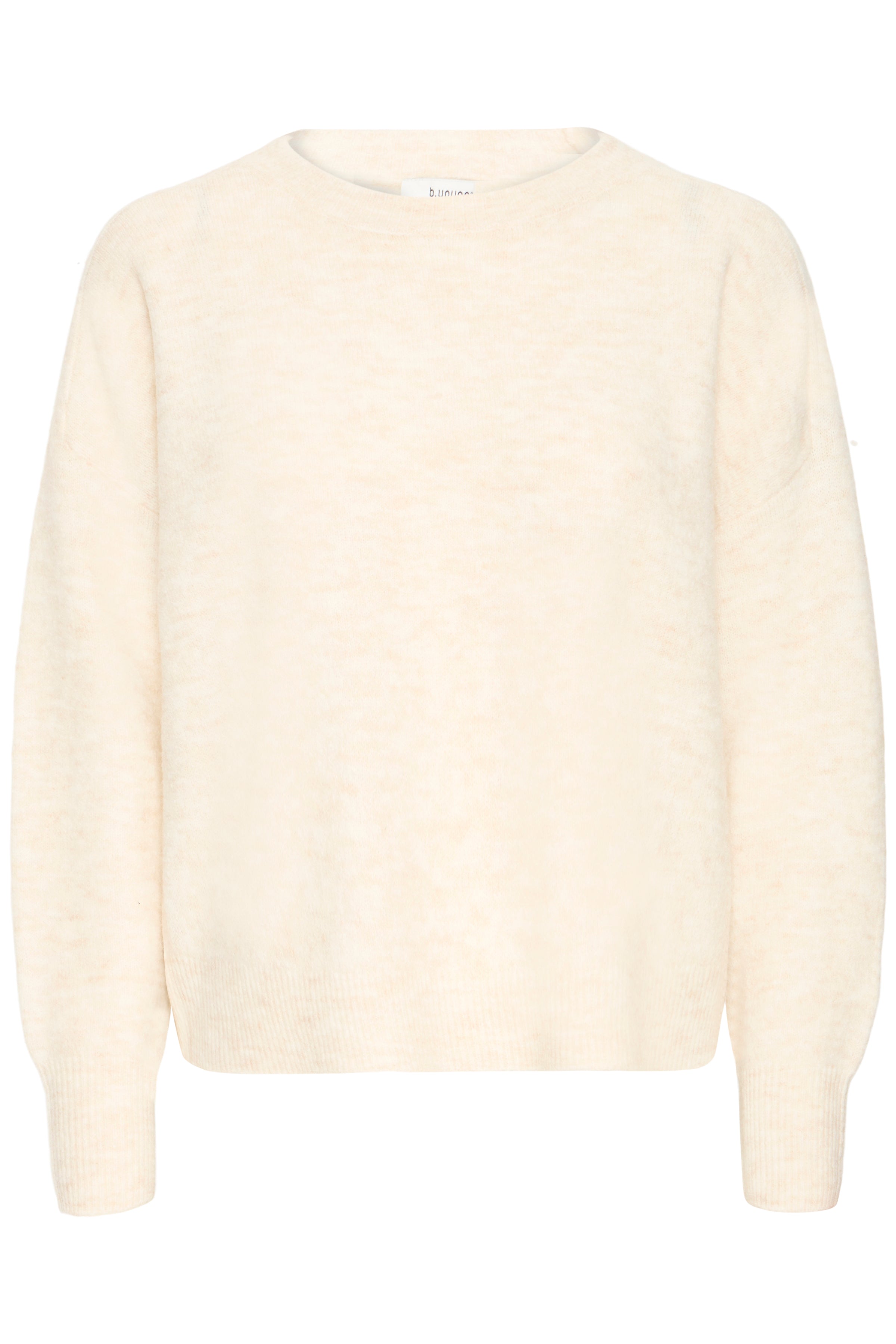 B.Young Monna Round Neck Soft Jumper- Cream Melange