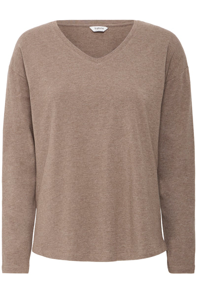 B.Young V-Neck Basic Long Sleeve T-Shirt