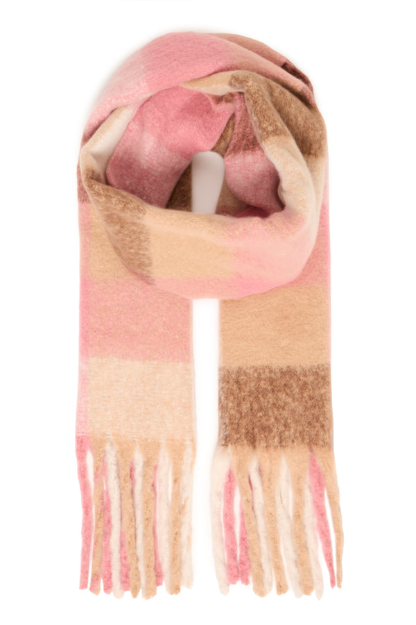 B.Young Watti Large Check Scarf - Pink