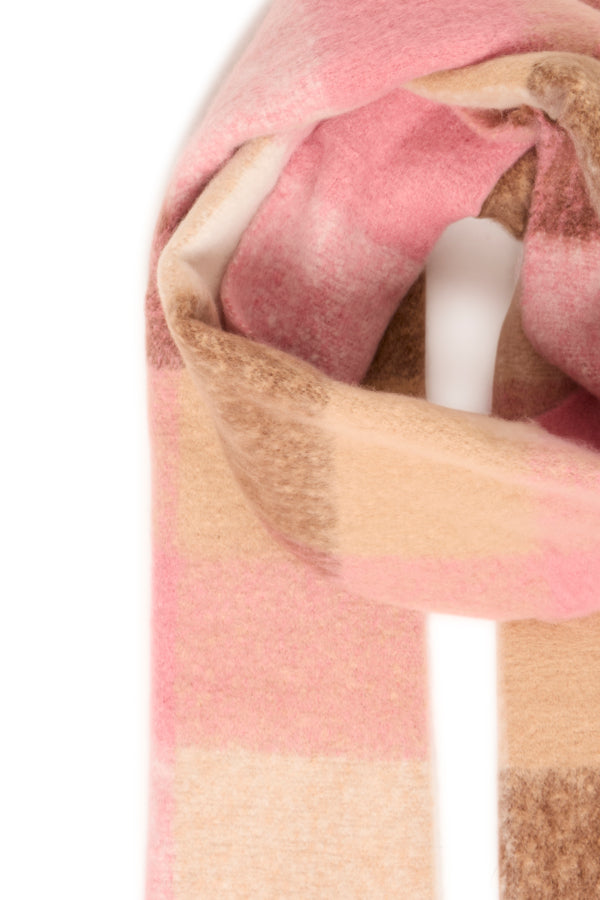 B.Young Watti Large Check Scarf - Pink
