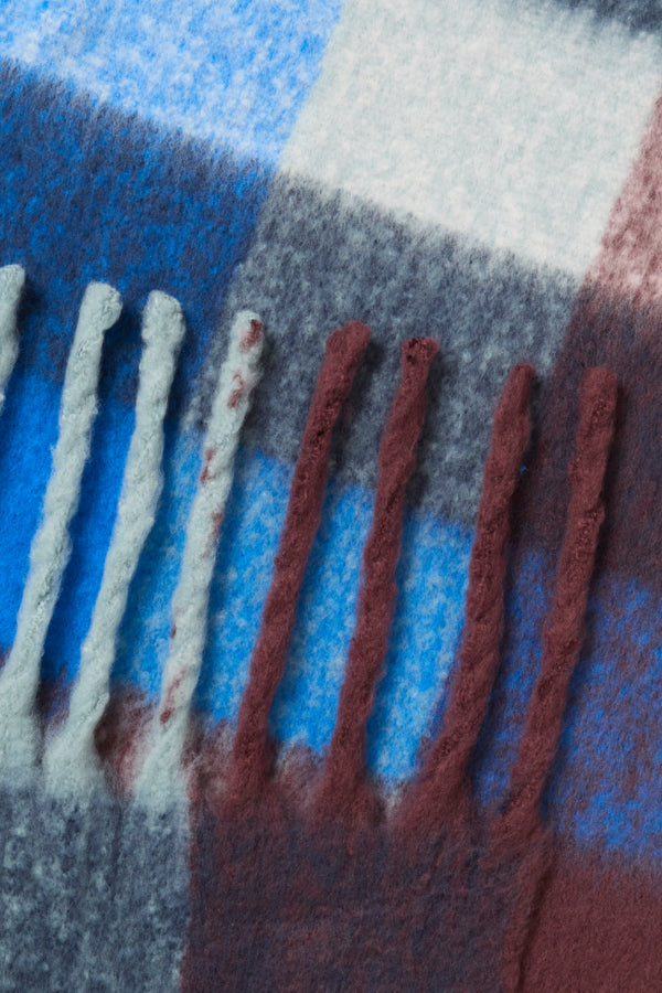 B.Young Watti Large Check Scarf - Blue