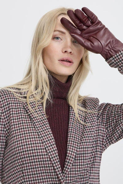 B.Young Vante Leather Gloves - Port