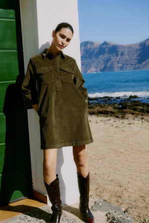 B.Young Dasik Cord Button Dress