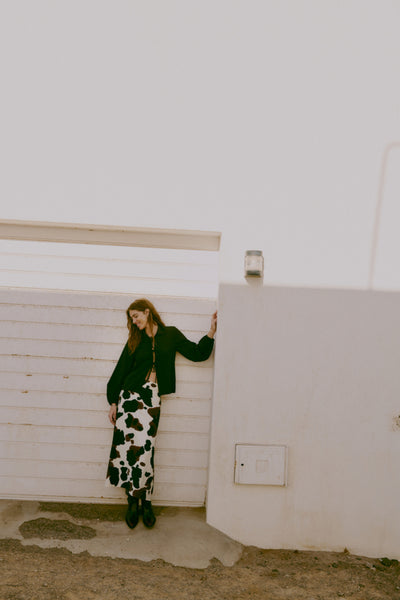 B.Young Ihamma Cow Print Midi Skirt