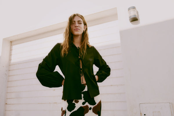 B.Young Ihamma Cow Print Midi Skirt