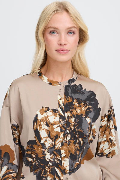 B.Young Jannike Floral Bow Sleeve Blouse