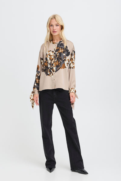 B.Young Jannike Floral Bow Sleeve Blouse