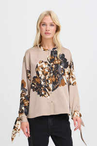 B.Young Jannike Floral Bow Sleeve Blouse