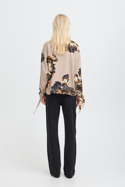 B.Young Jannike Floral Bow Sleeve Blouse