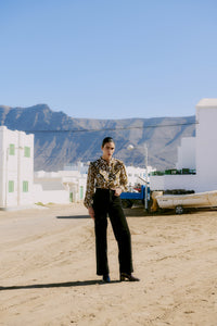 B.Young Inaba Ikat Frill Blouse
