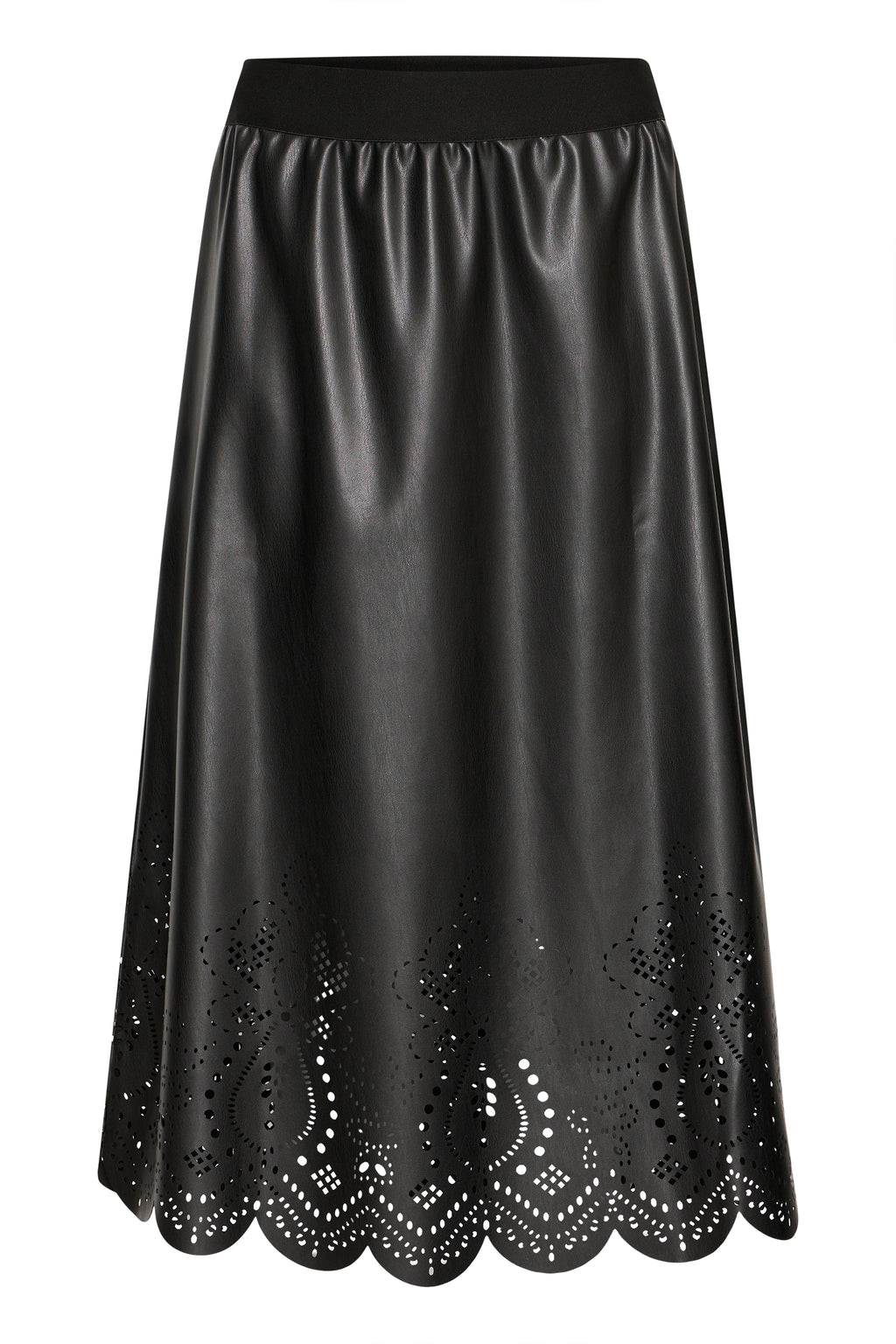 B.Young Densio Faux Leather Lasercut Skirt
