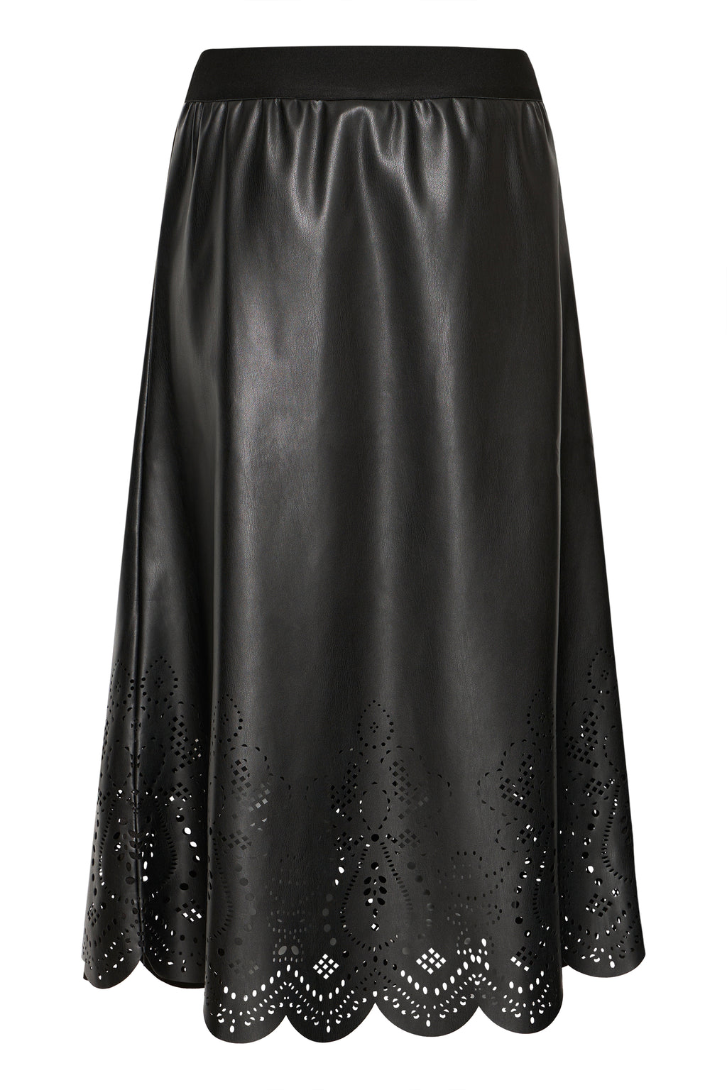 B.Young Densio Faux Leather Lasercut Skirt
