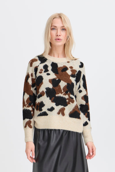 B.Young Omea Cow Print Jumper